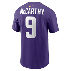 J.J. McCarthy Minnesota Vikings Youth Fuse Name & Number T-Shirt Purple | Nike for Sale