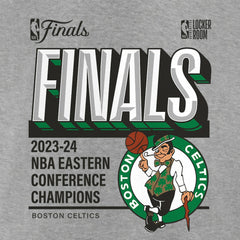 Boston Celtics Women's 2024 Eastern Conference Champions Locker Room Post Up Move V-Neck T-Shirt Steel - NBA