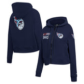 Tennessee Titans Pro Standard Women's Split Logo Full-Zip Hoodie Navy | NFL