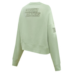 Carolina Panthers Pro Standard Women's Oversized Cropped Neutral Pullover Sweatshirt Light Green | NFL