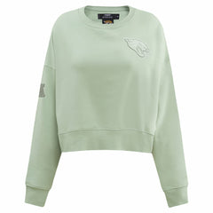 Jacksonville Jaguars Pro Standard Women's Oversized Cropped Neutral Pullover Sweatshirt Light Green | NFL