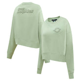 Miami Dolphins Pro Standard Women's Oversized Cropped Neutral Pullover Sweatshirt Light Green | NFL