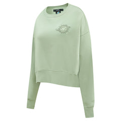 Miami Dolphins Pro Standard Women's Oversized Cropped Neutral Pullover Sweatshirt Light Green | NFL