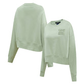 New York Giants Pro Standard Women's Oversized Cropped Neutral Pullover Sweatshirt Light Green | NFL