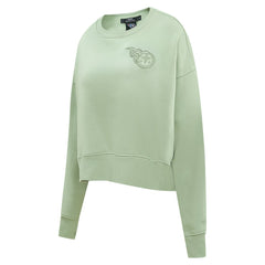 Tennessee Titans Pro Standard Women's Oversized Cropped Neutral Pullover Sweatshirt Light Green | NFL