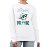 Miami Dolphins G-III 4Her by Carl Banks Women's Team Logo Graphic Tri-Blend Pullover Sweatshirt White | NFL