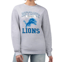 Detroit Lions G-III 4Her by Carl Banks Women's Team Logo Graphic Tri-Blend Pullover Sweatshirt Heather Gray | NFL