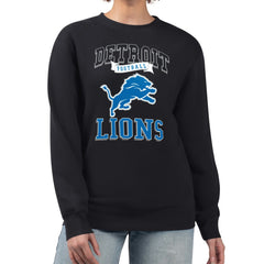 Detroit Lions G-III 4Her by Carl Banks Women's Team Logo Graphic Tri-Blend Pullover Sweatshirt Black | NFL