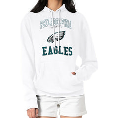 Philadelphia Eagles G-III 4Her by Carl Banks Women's Team Logo Graphic Fleece Tri-Blend Pullover Hoodie White | NFL