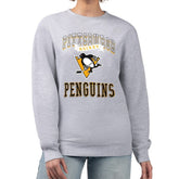Pittsburgh Penguins G-III 4Her by Carl Banks Women's Team Logo Tri-Blend Fleece Pullover Sweatshirt - Heather Gray - NHL