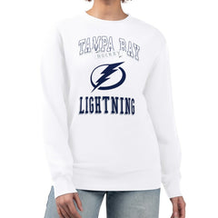 Tampa Bay Lightning G-III 4Her by Carl Banks Women's Team Logo Tri-Blend Fleece Pullover Sweatshirt - White - NHL