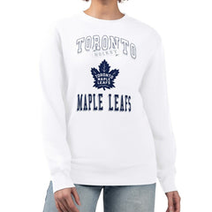 Toronto Maple Leafs G-III 4Her by Carl Banks Women's Team Logo Tri-Blend Fleece Pullover Sweatshirt - White - NHL