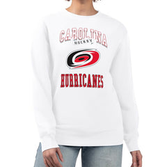 Carolina Hurricanes G-III 4Her by Carl Banks Women's Team Logo Tri-Blend Fleece Pullover Sweatshirt - White - NHL