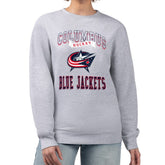 Columbus Blue Jackets G-III 4Her by Carl Banks Women's Team Logo Tri-Blend Fleece Pullover Sweatshirt - Heather Gray - NHL
