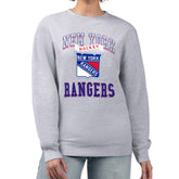 New York Rangers G-III 4Her by Carl Banks Women's Team Logo Tri-Blend Fleece Pullover Sweatshirt - Heather Gray - NHL