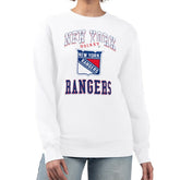 New York Rangers G-III 4Her by Carl Banks Women's Team Logo Tri-Blend Fleece Pullover Sweatshirt - White - NHL