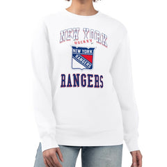 New York Rangers G-III 4Her by Carl Banks Women's Team Logo Tri-Blend Fleece Pullover Sweatshirt - White - NHL