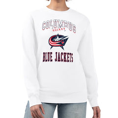 Columbus Blue Jackets G-III 4Her by Carl Banks Women's Team Logo Tri-Blend Fleece Pullover Sweatshirt - White - NHL