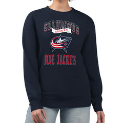 Columbus Blue Jackets G-III 4Her by Carl Banks Women's Team Logo Tri-Blend Fleece Pullover Sweatshirt - Navy - NHL