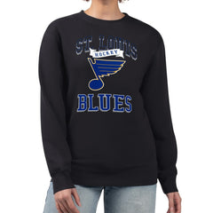 St. Louis Blues G-III 4Her by Carl Banks Women's Team Logo Tri-Blend Fleece Pullover Sweatshirt - Black - NHL