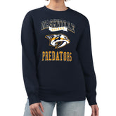 Nashville Predators G-III 4Her by Carl Banks Women's Team Logo Tri-Blend Fleece Pullover Sweatshirt - Navy - NHL