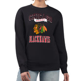 Chicago Blackhawks G-III 4Her by Carl Banks Women's Team Logo Tri-Blend Fleece Pullover Sweatshirt - Black - NHL