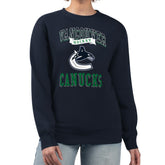 Vancouver Canucks G-III 4Her by Carl Banks Women's Team Logo Tri-Blend Fleece Pullover Sweatshirt - Navy - NHL