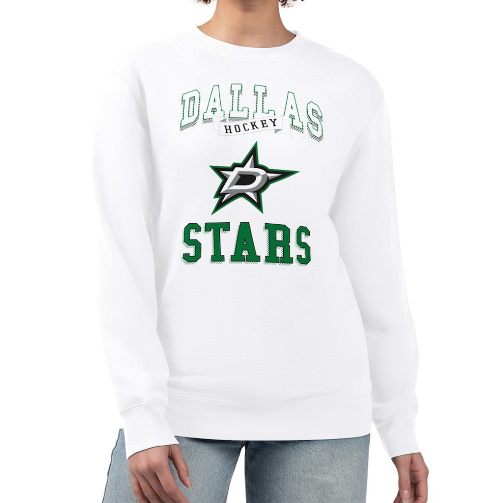 Dallas Stars G-III 4Her by Carl Banks Women's Team Logo Tri-Blend Fleece Pullover Sweatshirt - White - NHL