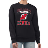 New Jersey Devils G-III 4Her by Carl Banks Women's Team Logo Tri-Blend Fleece Pullover Sweatshirt - Black - NHL