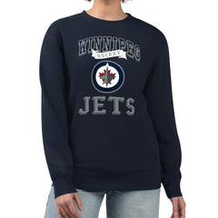 Winnipeg Jets G-III 4Her by Carl Banks Women's Team Logo Tri-Blend Fleece Pullover Sweatshirt - Navy - NHL