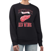 Detroit Red Wings G-III 4Her by Carl Banks Women's Team Logo Tri-Blend Fleece Pullover Sweatshirt - Black - NHL