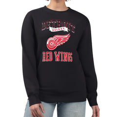 Detroit Red Wings G-III 4Her by Carl Banks Women's Team Logo Tri-Blend Fleece Pullover Sweatshirt - Black - NHL