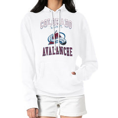 Colorado Avalanche G-III 4Her by Carl Banks Women's Team Logo Tri-Blend Fleece Pullover Hoodie - White - NHL