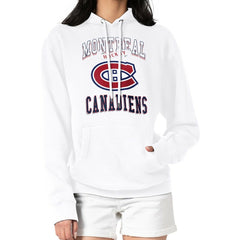 Montreal Canadiens G-III 4Her by Carl Banks Women's Team Logo Tri-Blend Fleece Pullover Hoodie - White - NHL