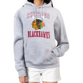 Chicago Blackhawks G-III 4Her by Carl Banks Women's Team Logo Tri-Blend Fleece Pullover Hoodie - Heather Gray - NHL