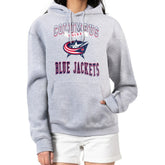 Columbus Blue Jackets G-III 4Her by Carl Banks Women's Team Logo Tri-Blend Fleece Pullover Hoodie - Heather Gray - NHL