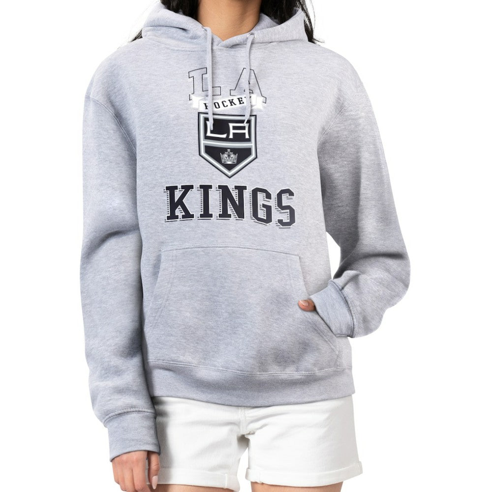 Los Angeles Kings G-III 4Her by Carl Banks Women's Team Logo Tri-Blend Fleece Pullover Hoodie - Heather Gray - NHL