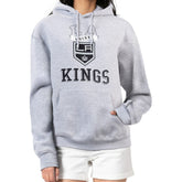 Los Angeles Kings G-III 4Her by Carl Banks Women's Team Logo Tri-Blend Fleece Pullover Hoodie - Heather Gray - NHL