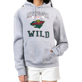 Minnesota Wild G-III 4Her by Carl Banks Women's Team Logo Tri-Blend Fleece Pullover Hoodie - Heather Gray - NHL