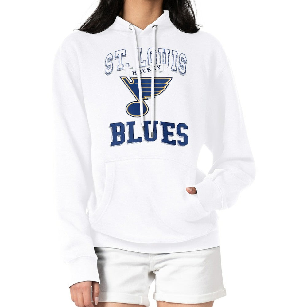 St. Louis Blues G-III 4Her by Carl Banks Women's Team Logo Tri-Blend Fleece Pullover Hoodie - White - NHL