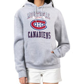 Montreal Canadiens G-III 4Her by Carl Banks Women's Team Logo Tri-Blend Fleece Pullover Hoodie - Heather Gray - NHL