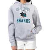 San Jose Sharks G-III 4Her by Carl Banks Women's Team Logo Tri-Blend Fleece Pullover Hoodie - Heather Gray - NHL