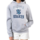 Seattle Kraken G-III 4Her by Carl Banks Women's Team Logo Tri-Blend Fleece Pullover Hoodie - Heather Gray - NHL