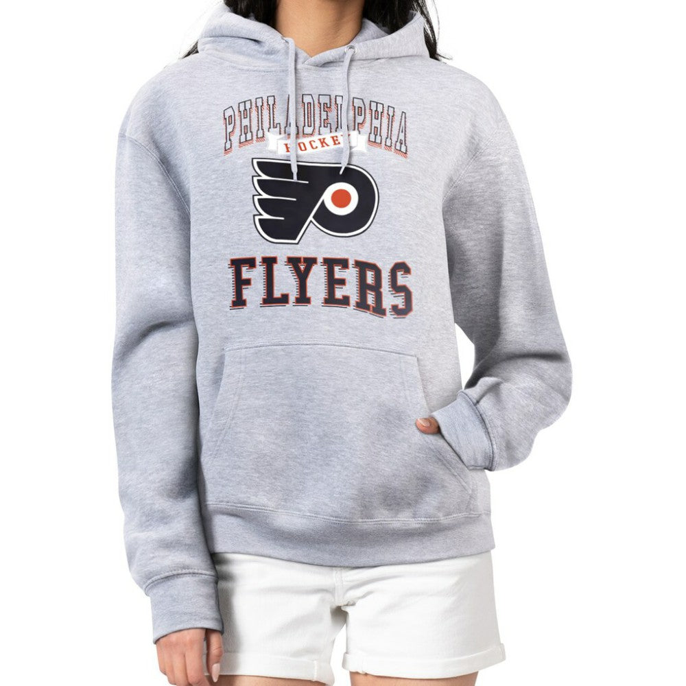 Philadelphia Flyers G-III 4Her by Carl Banks Women's Team Logo Tri-Blend Fleece Pullover Hoodie - Heather Gray - NHL
