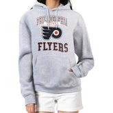 Philadelphia Flyers G-III 4Her by Carl Banks Women's Team Logo Tri-Blend Fleece Pullover Hoodie - Heather Gray - NHL