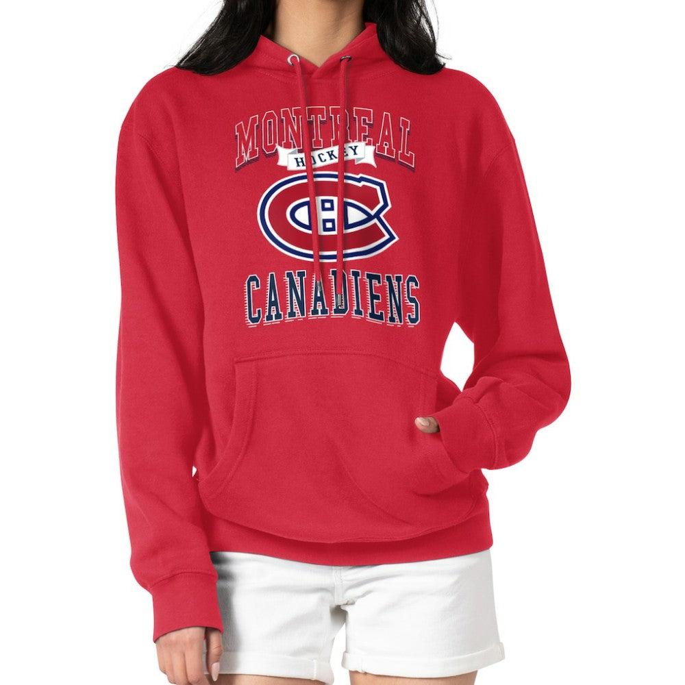 Montreal Canadiens G-III 4Her by Carl Banks Women's Team Logo Tri-Blend Fleece Pullover Hoodie - Red - NHL