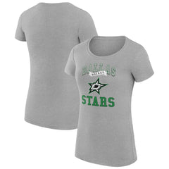 Dallas Stars G-III 4Her by Carl Banks Women's Super-Slim Fit Lightweight Team Logo Graphic T-Shirt - Heather Gray - NHL