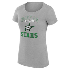 Dallas Stars G-III 4Her by Carl Banks Women's Super-Slim Fit Lightweight Team Logo Graphic T-Shirt - Heather Gray - NHL