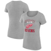Detroit Red Wings G-III 4Her by Carl Banks Women's Super-Slim Fit Lightweight Team Logo Graphic T-Shirt - Heather Gray - NHL