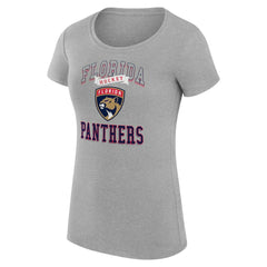 Florida Panthers G-III 4Her by Carl Banks Women's Super-Slim Fit Lightweight Team Logo Graphic T-Shirt - Heather Gray - NHL